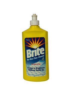 Brite No-Wax Floor Cleaner 16 oz Bottle Cleans Brightens Without Build-Up 1996